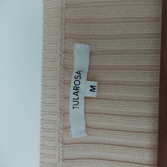 Revolve Tularosa Ruffled Sleeve Wrap Sweater Beige Size Medium - Picture 5 of 7